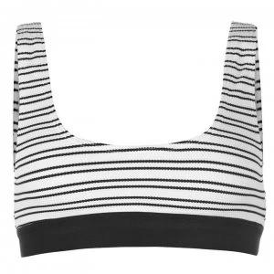 French Connection French Sport Stripe Crop Bikini Top Ladies - SMMRWH/UTILITYB