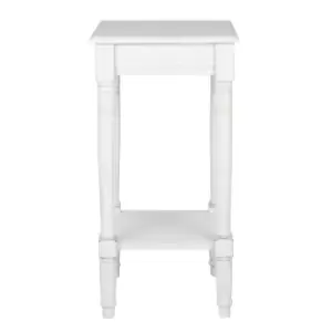 Caen Weathered Pine Double Shelf Square Side Table White