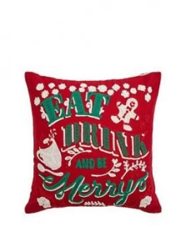 Cascade Home Eat Drink & Be Merry Cushion