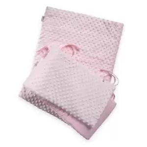 Clair de Lune Dimple Crib/Cradle Quilt & Bumper Bedding Set - Pink