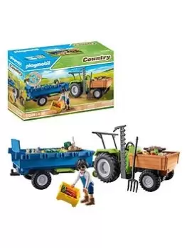 Playmobil 71249 Country Tractor With Harvesting Trailer
