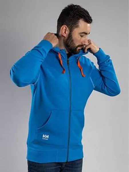 Helly Hansen Workwear Oxford Zip Hoodie Sweatshirt - Blue