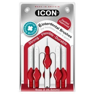 Icon Antibacterial Interdental brush X6 ISO Size 2 0.5mm