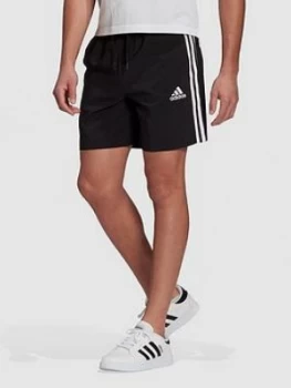 adidas 3-Stripe Chelsea Shorts - Black/White, Size XL, Men