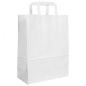 Purely Packaging Vita Flat Handle Paper Bag 260 (W) x 350 (H) x 120 (D) mm White Pack of 150