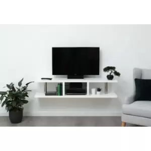 GFW - Polar High Gloss Modern Wall Mounted LED Light tv Unit - White
