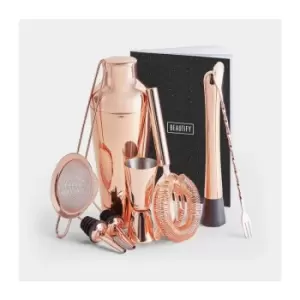 Btfy - Cocktail Making Set 11 Piece - Parisian Rose Gold Cocktail Shaker Set in Gift Box with Accessories Including Shaker, Jigger and Strainer