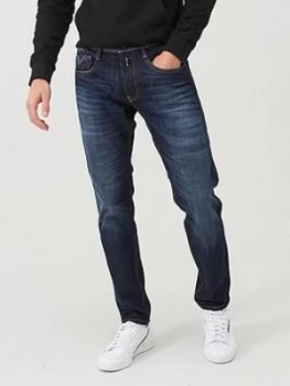 Replay Anbass Slim Fit Jeans - Dark Indigo, Size 32, Inside Leg Short, Men