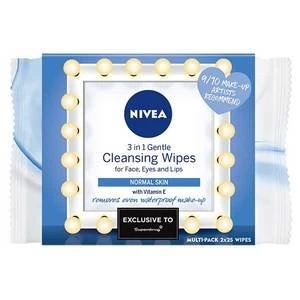 NIVEA Daily Ess Gentle Cleansing Wipes Norm Skin 2 x 25pcs
