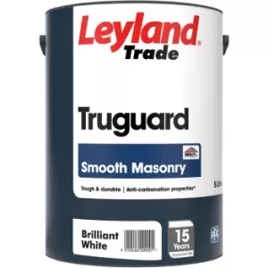 Leyland Trade Truguard Smooth Masonry Paint 5L Brilliant in White Steel