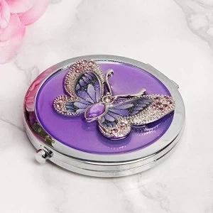 Sophia Silver & Purple Epoxy Butterfly Compact