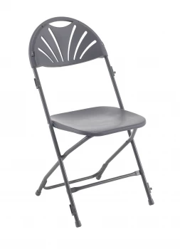 Linking Fan Back Folding Chair - Charcoal