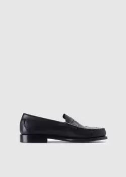 G.H.Bass Mens Weejun Heritage Larson Soft Penny Loafers In Black