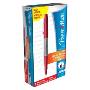 Paper Mate Flair Ultra Fine Felt Tip Pens Red Pack of 12