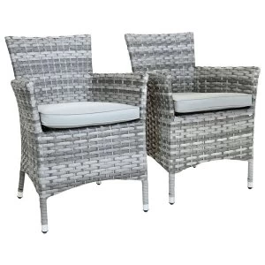 Charles Bentley Milano Pair of Rattan Dining Armchairs