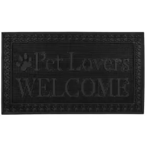 JVL - Fauna Lovers Scraper Rubber Pin Doormat, 40x70cm, Black
