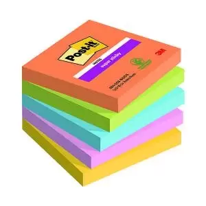 Post-it Super Sticky Notes Boost 76x76mm 90 Sheet Pack of 5 7100258933