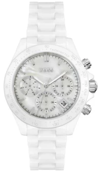 BOSS 1502630 Womens Novia Mother-of-Pearl Dial White Watch