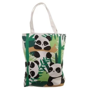 Pandarama Design Handy Cotton Zip Up Shopping Bag