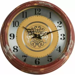 Metal Wall Clock with Distressed Frame - Premier Housewares