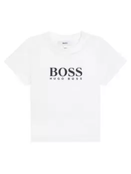 BOSS Baby Boys Logo Short Sleeve T-Shirt - White, Size 3 Years