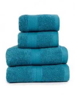 Essentials Collection 4 Piece 100% Cotton 450 Gsm Quick Dry Towel Bale ; Teal