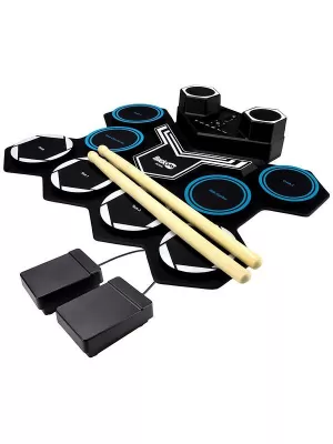 Rockjam Rockjam Rechargeable Bluetooth Roll Up Drum Kit With Inbuilt Speakers & Drumsticks