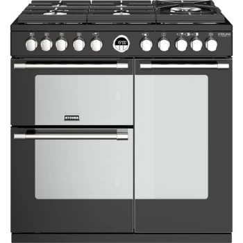 Stoves Sterling Deluxe S900GTG 90cm Dual Fuel Range Cooker - Black - A/A/A Rated