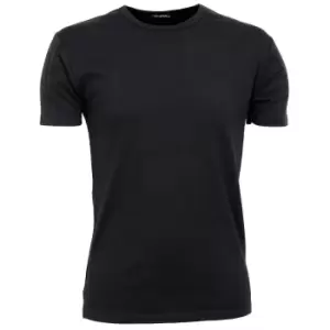Tee Jays Mens Interlock Short Sleeve T-Shirt (L) (Black)