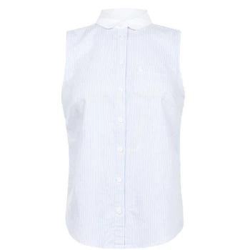 Jack Wills Averton Sleeveless Oxford Shirt - Blue Stripe