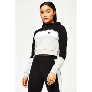 11 Degrees Taped Cropped OTH Hoodie - Grey