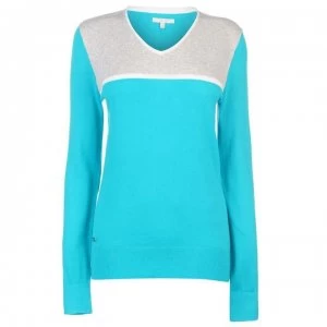 adidas V Neck Golf Sweater Ladies - Energy Blue