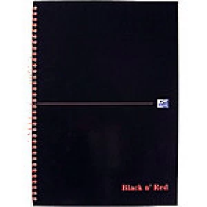OXFORD Black n' Red Wirebound Hardback Notebook Ruled A4 140 Pages