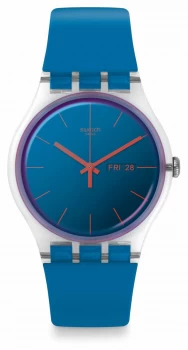 Swatch New Gent Polablue Blue Silicone Strap Watch