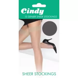 Cindy Womens/Ladies 15 Denier Sheer Stockings (1 Pair) (One Size (UK Shoe 3-8)) (Storm Grey)