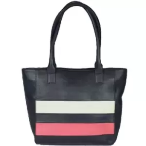 Eastern Counties Leather Womens/Ladies Whitney Tote With Colour Panel (One Size) (Navy/Coral) - Navy/Coral
