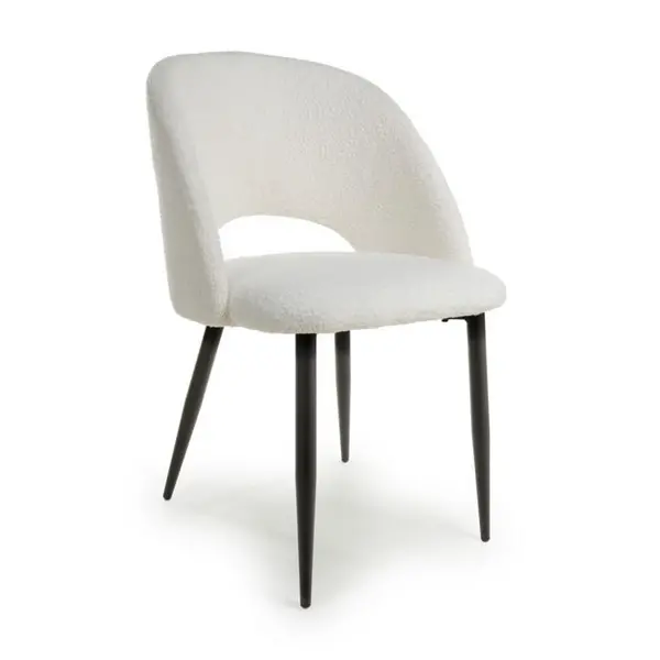 Shankar Atlanta Boucle White Dining Chair - White One Size