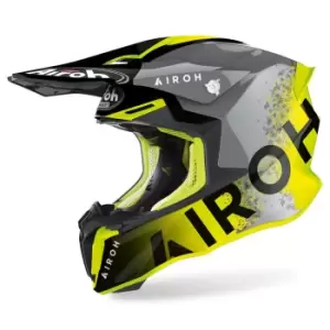 Airoh Twist 2.0 Bit Motocross Helmet, grey-yellow, Size 2XL, grey-yellow, Size 2XL