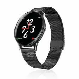 AQ137 Round Screen Smartwatch Compatible With iOS & Android Fitness Tracker[Black]