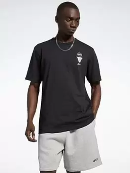 Reebok Basketball City League T-Shirt, Black, Male, T-Shirts, HK2998