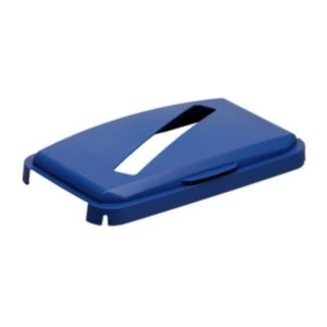 Durable DURABIN 60 Hinged Lid with Slot Cut Out Blue for DURABIN 60 Bins