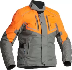 Lindstrands Halden Waterproof Ladies Motorcycle Textile Jacket, grey-orange, Size 44 for Women, grey-orange, Size 44 for Women