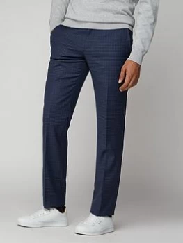 Ben Sherman Micro Check Mod Trouser - Blue, Size 34, Men