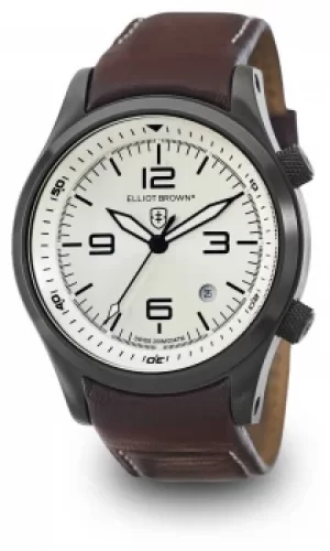 Elliot Brown Mens Canford Oxblood Leather Silver Dial 202- Watch
