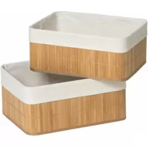 Premier Housewares Kankyo Bamboo Storage Boxes Set of 2 - wilko
