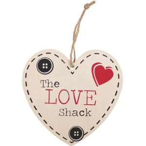 The Love Shack Hanging Heart Sign