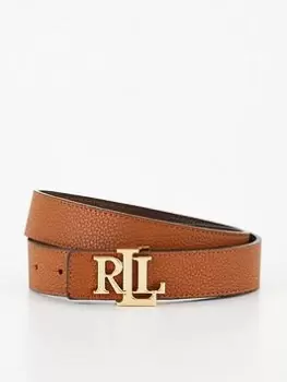 Lauren by Ralph Lauren Reversible Leather Belt - Tan/Dark Brown, Tan Size M Women