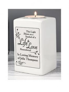 Personalised Loving Memory Ceramic Tealight Holder