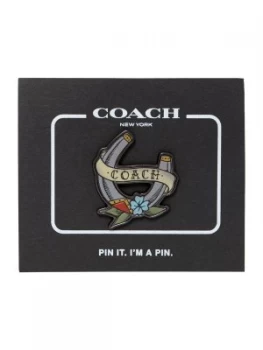 Coach Leather Pin With Tattoo Horseshoe Multi Coloured