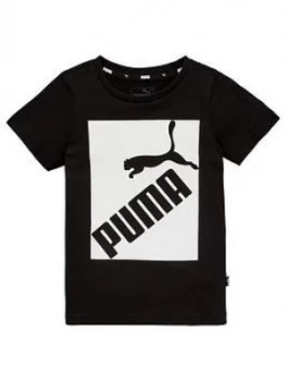Puma Big Logo Boys T-Shirt Black